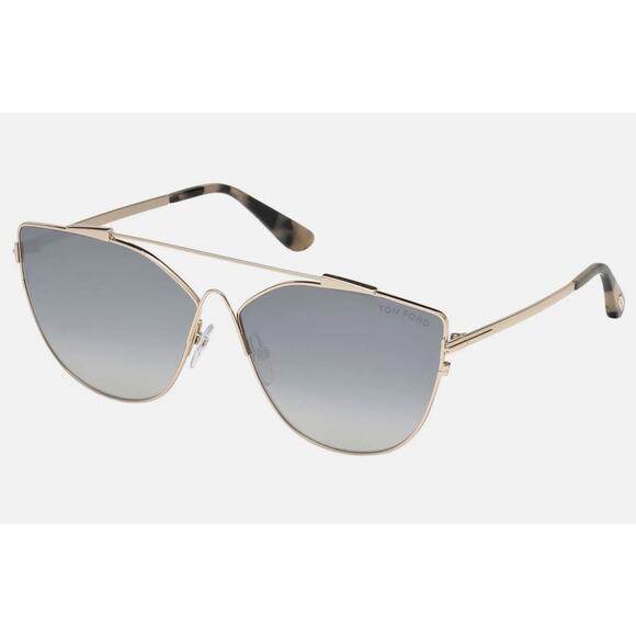 💎✨BRAND NEW✨💎Tom Ford Jacquelyn Grey Mirror Cat Eye Sunglasses - Picture 1 of 4